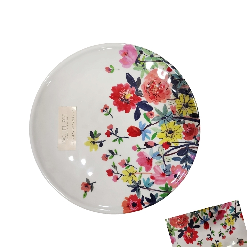 Rachel Zoe  S/4 Dinner Flowers🌺Melamine Plates New